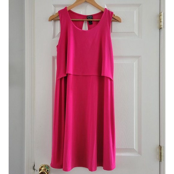 Clara Sun Woo Hot Pink Jersey Sleeveless flowy dress size XS - Picture 1 of 7